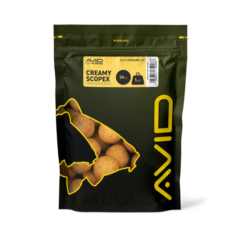 AVID Creamy Scopex Feed Boilies pašariniai - šeriminiai boiliai (20 mm, 1 kg)