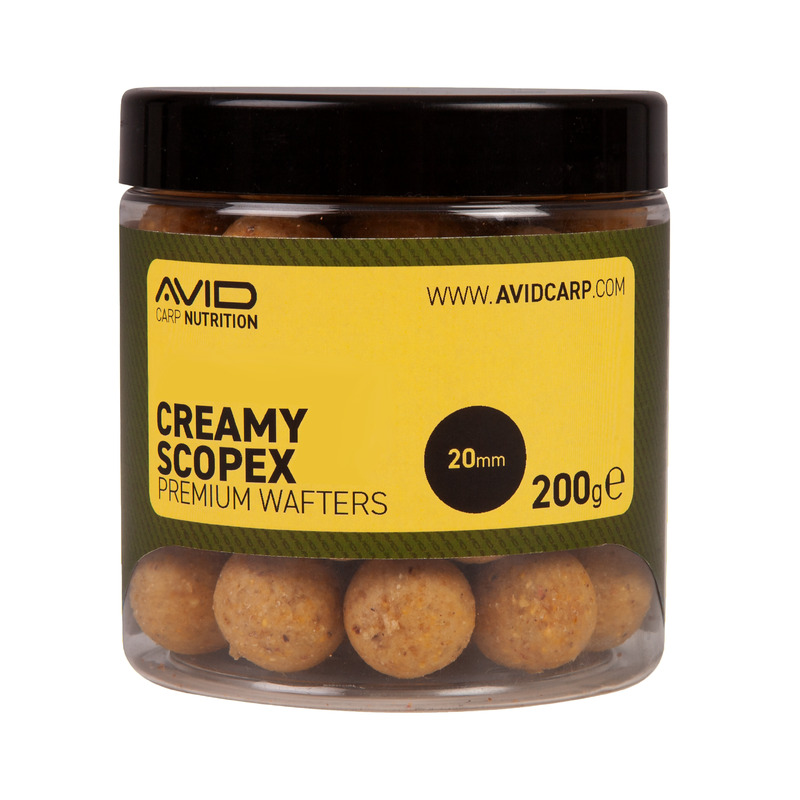 AVID Creamy Scopex Wafter Boilies neutralūs masaliniai boiliai (20 mm, 200 g)