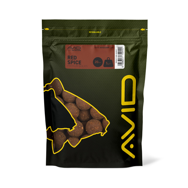 AVID Red Spice Feed Boilies pašariniai - šeriminiai boiliai (20 mm, 1 kg)