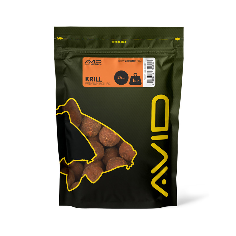 AVID Krill Feed Boilies pašariniai - šeriminiai boiliai (20 mm, 1 kg)