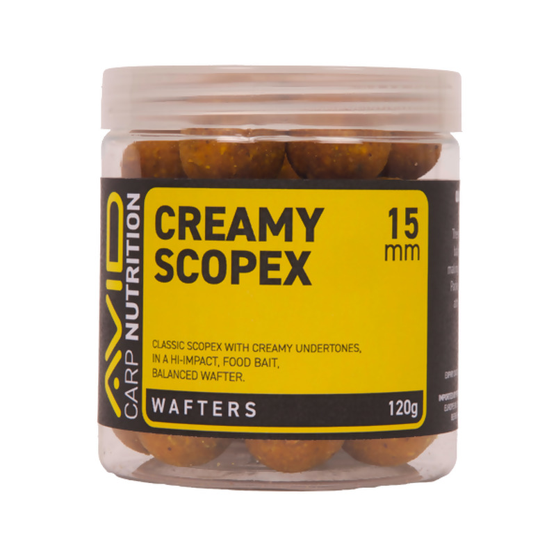 AVID Creamy Scopex Wafter Boilies neutralūs masaliniai boiliai (15 mm, 200 g)