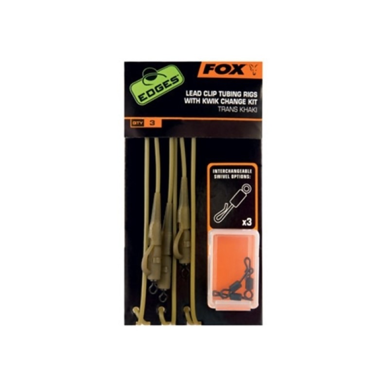 FOX Edges Kwik Change Lead Clip Tubing Rigs Kit sistemėlių elementai (45 cm, 3 vnt.)