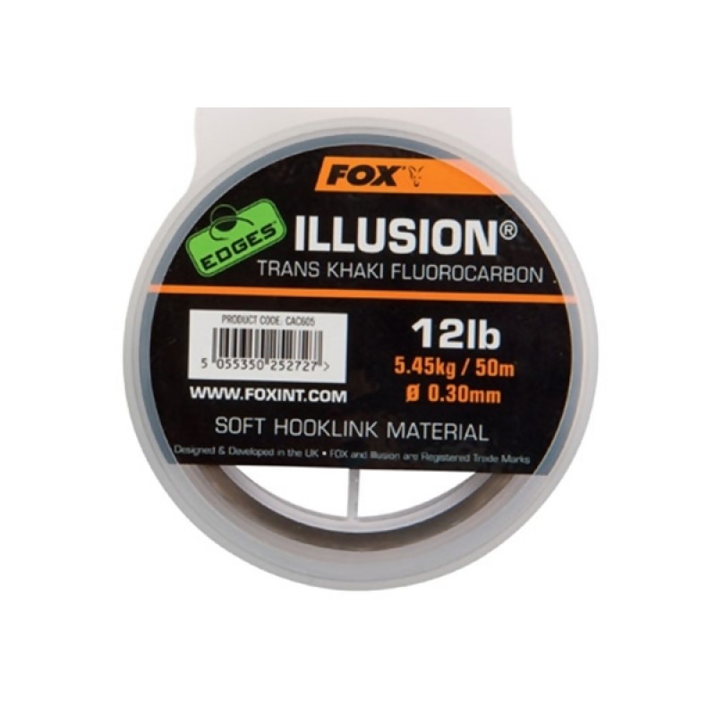 FOX Edges Illusion Fluorocarbon Soft Trans Khaki fluorokarboninis valas (5.4 kg / 12 lb, 0.30 mm, 50 m)