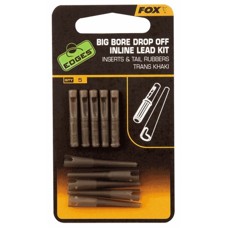 FOX Edges Trans Khaki Big Bore Drop Off Inline Leads Kit sistemėlių elementai (5 vnt.) FOX Edges Trans Khaki Big Bore Drop Off Inline Leads Kit sistemėlių elementai (5 vnt.)