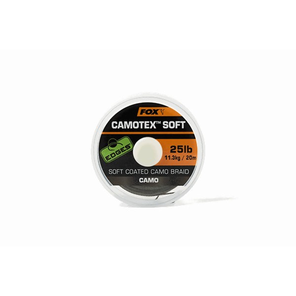FOX Edges Camotex Soft Coated Braid Line Camo pintas valas pavadėliams (9.0 kg / 20 lb, 20 m) FOX Edges Camotex Soft Coated Braid Line Camo pintas valas pavadėliams (9.0 kg / 20 lb, 20 m)