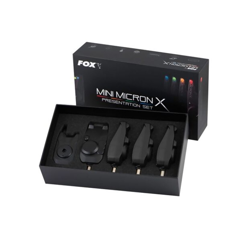 FOX Mini Micron X Bite Alarms Set kibimo signalizatorių komplektas (4+1,  multi-color)