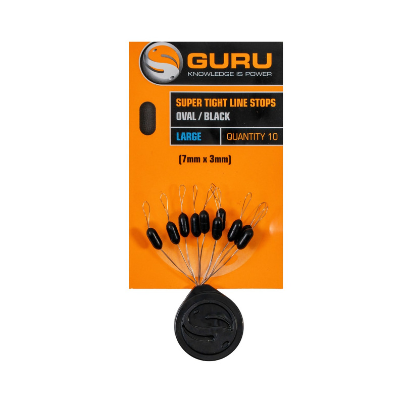 GURU Super Tight Line Stops Oval Black fiksatoriai (dideli) GURU Super Tight Line Stops Oval Black fiksatoriai (dideli)