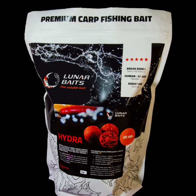 LUNAR BAITS Hydra Feed Boilies pašariniai - šeriminiai boiliai (15 mm, 2 kg)