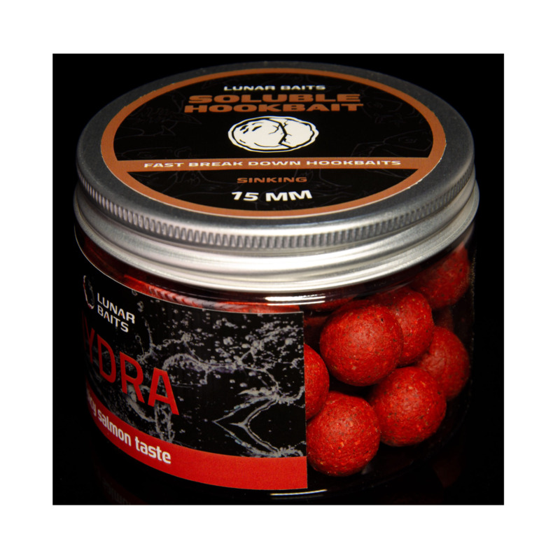 LUNAR BAITS Soluble Hydra Hookbait Boilies tirpūs masaliniai boiliai (15 mm, 150 ml) LUNAR BAITS Soluble Hydra Hookbait Boilies tirpūs masaliniai boiliai (15 mm, 150 ml)