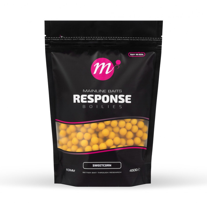 MAINLINE Response Sweetcorn Hard Hookbait Boilies skęstantys masaliniai boiliai (10 mm, 450 g) MAINLINE Response Sweetcorn Hard Hookbait Boilies skęstantys masaliniai boiliai (10 mm, 450 g)