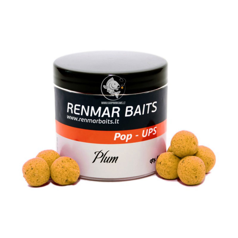RENMAR BAITS Plum Yellow Pop Up Boilies plaukiantys masaliniai boiliai (16 mm, 40 vnt.)