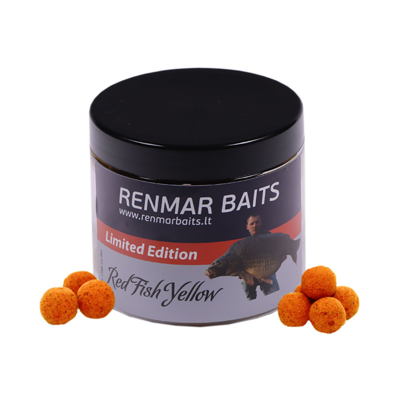 RENMAR BAITS Red Fish Yellow Pop Up Boilies plaukiantys masaliniai boiliai (16 mm, 40 vnt.)