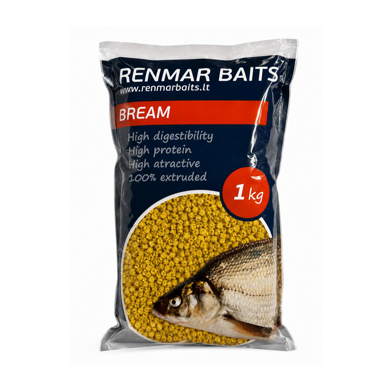 RENMAR BAITS Bream Yellow Pellets peletės (5 mm, 1 kg) RENMAR BAITS Bream Yellow Pellets peletės (5 mm, 1 kg)