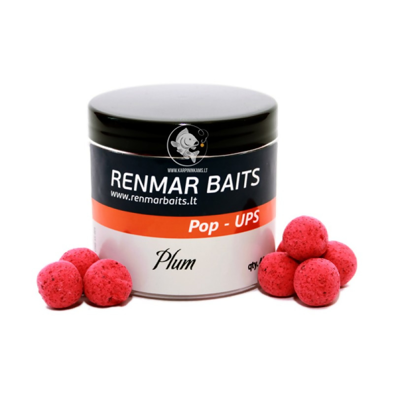 RENMAR BAITS Plum Red Pop Up Boilies plaukiantys masaliniai boiliai (16 mm, 40 vnt.)