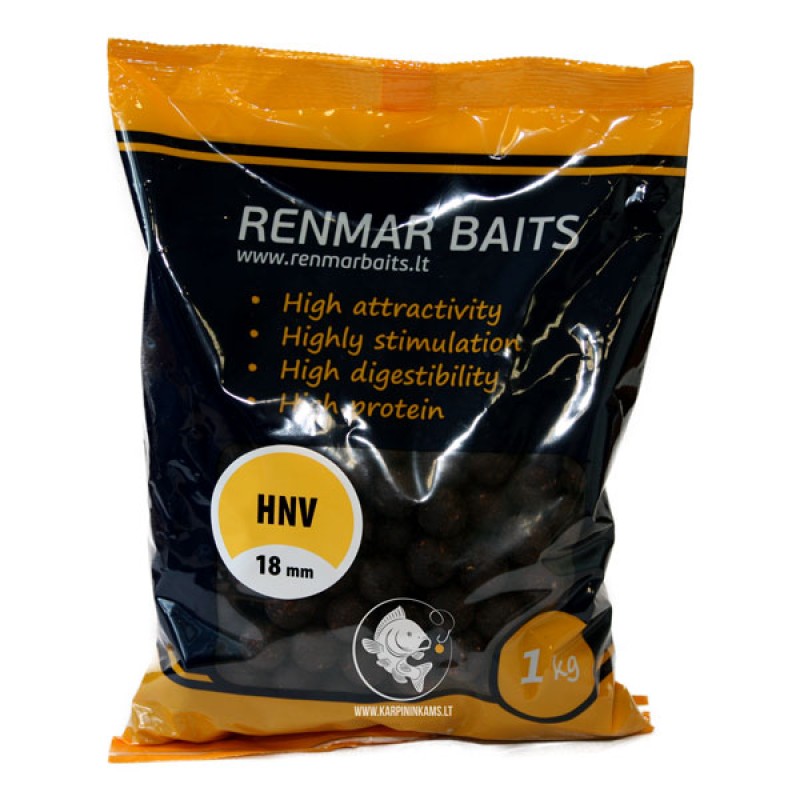 RENMAR BAITS HNV Plum Feed Boilies pašariniai - šeriminiai boiliai (18 mm, 1 kg)