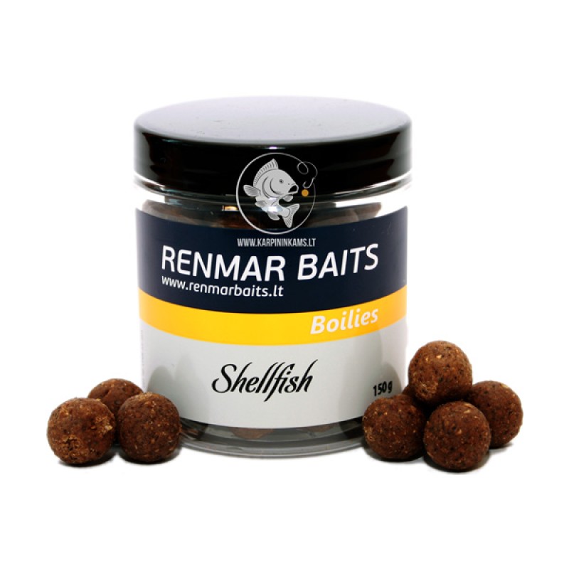 RENMAR BAITS Shellfish Hard Hookbait Boilies skęstantys masaliniai boiliai (16 mm, 150 g)