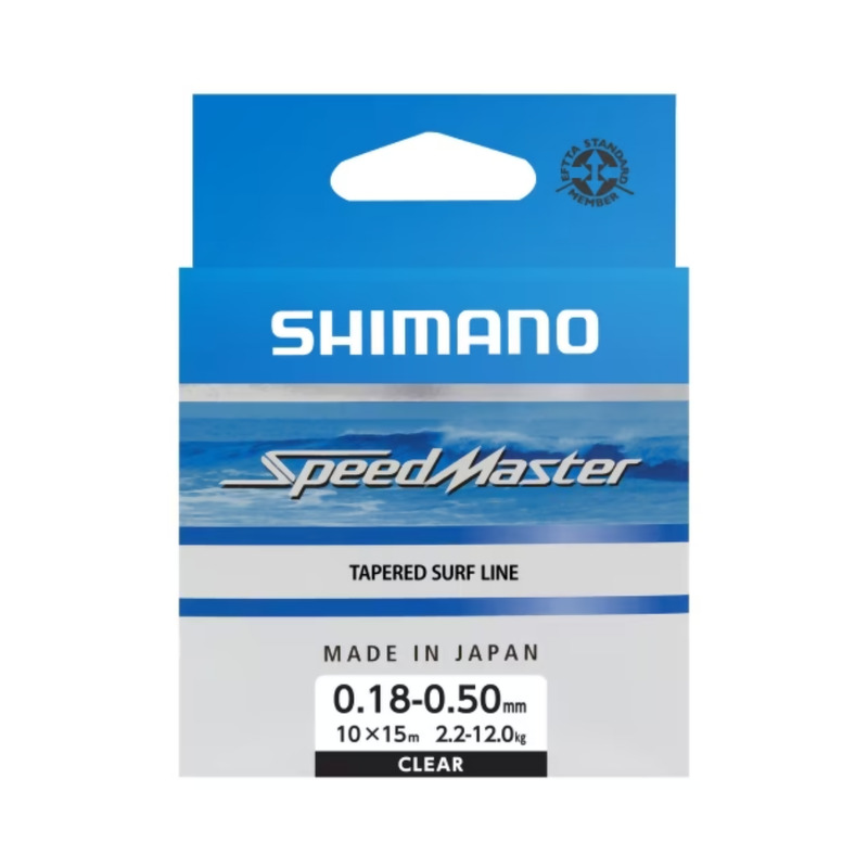 SHIMANO Speedmaster Tapered Shock Leaders Clear monofilamentinis kūginis vedantis valas (0.18-0.50 mm, 2.20- 12 kg / 4.85-26.46 lb, 15 m, 10 vnt.) SHIMANO Speedmaster Tapered Shock Leaders Clear monofilamentinis kūginis vedantis valas (0.18-0.50 mm, 2.20- 12 kg / 4.85-26.46 lb, 15 m, 10 vnt.)