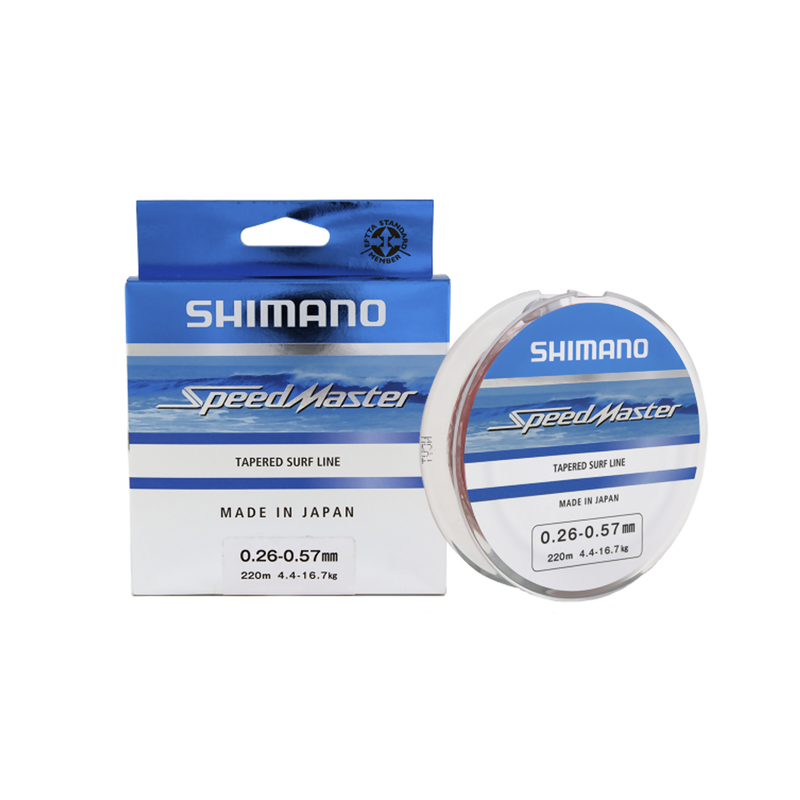 SHIMANO Speedmaster Tapered Surf Line monofilamentinis kūginis valas (0.33-0.57 mm, 7.20-17 kg / 15.85-37.48 lb, 220 m) SHIMANO Speedmaster Tapered Surf Line monofilamentinis kūginis valas (0.33-0.57 mm, 7.20-17 kg / 15.85-37.48 lb, 220 m)
