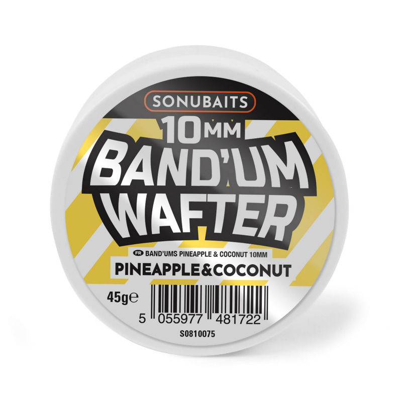 SONUBAITS Band'um Pineapple & Coconut Wafter Boilies neutralūs masaliniai boiliai (10 mm, 40 g)