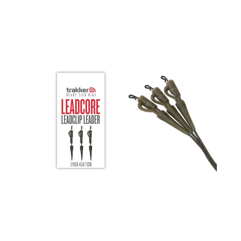 TRAKKER Leadcore Lead Clip Leaders karpinės sistemėlės (20.4 kg / 45 lb, 75 cm, 3 vnt.) TRAKKER Leadcore Lead Clip Leaders karpinės sistemėlės (20.4 kg / 45 lb, 75 cm, 3 vnt.)